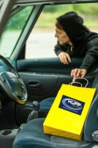Thief Stealing package from car | Shopping Safety Tips from Huff Insurance