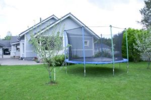 Trampoline in Yard