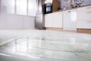 Water Mitigation Picture of Flooded Kitchen Floor, Huff Insurance, Pasadena Maryland