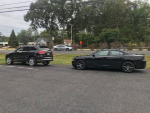 Jerry Nicklow parked behind Nancy Nicklow at Huff Insurance in Pasadena MD