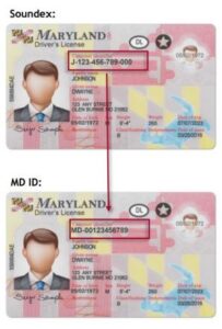 Maryland Driver's License number change. Huff Insurance, Pasadena, MD